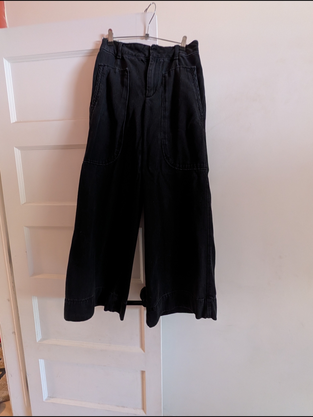 Free People Black Wide Leg Flare Jeans